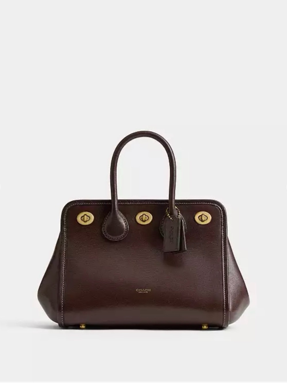 Coach Buy the runway! Maple Brown Leather Tote 22 with Gold-Tone Hardware